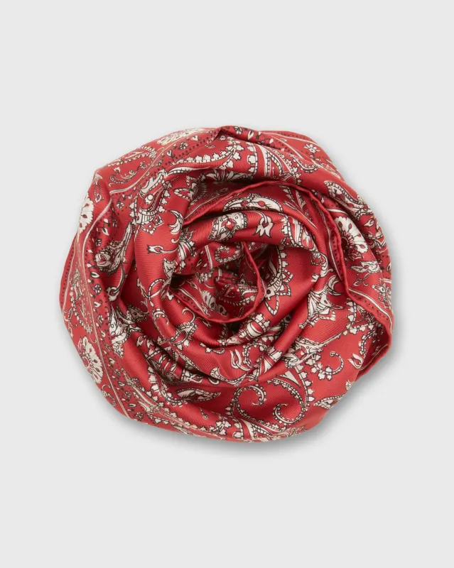 Medium Hand-Rolled Silk Scarf in Red Bandana Twill made by Mashburn