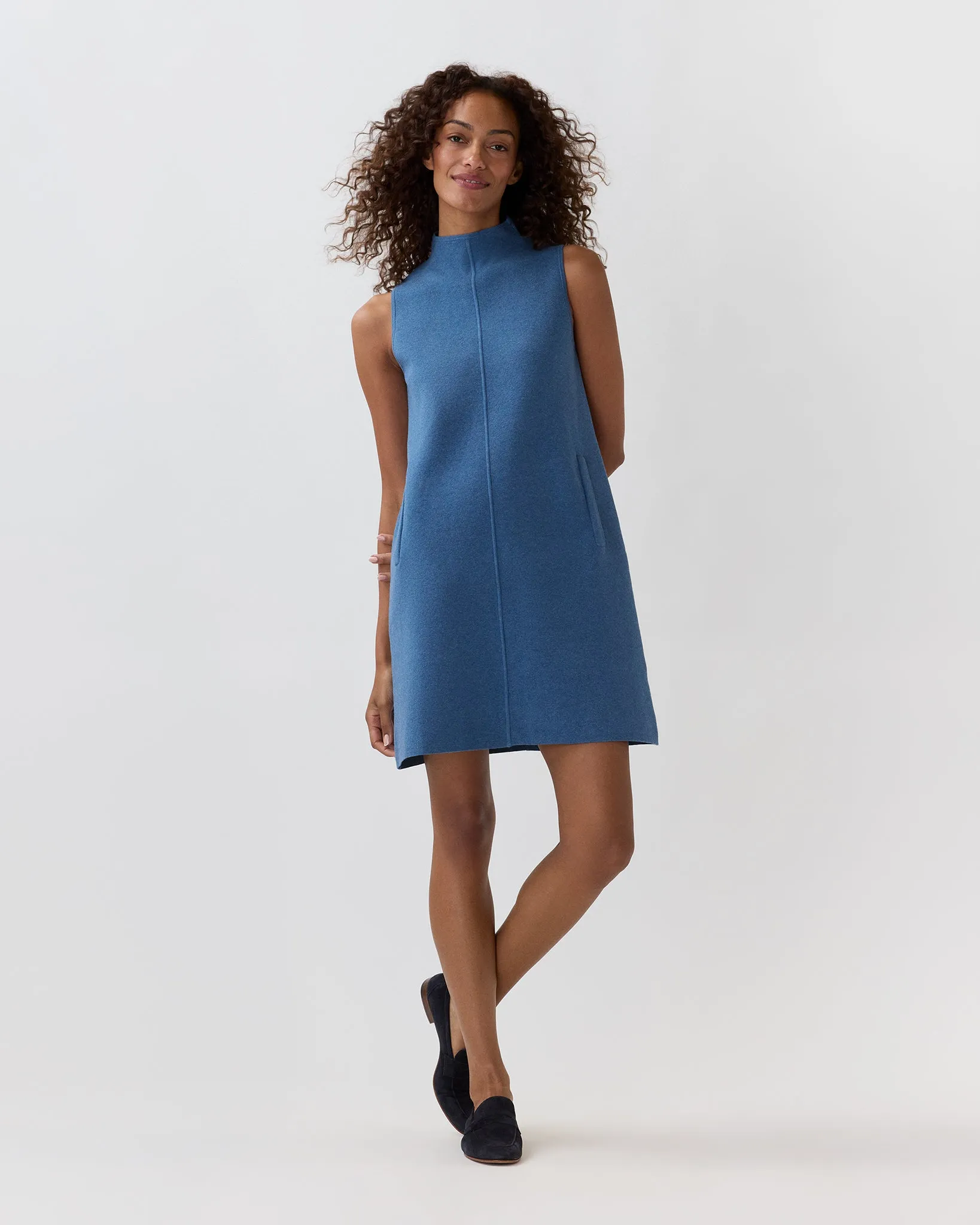 Rebel Dress in Heather Denim Cotton/Silk sold by Mashburn product image thumbnail 2