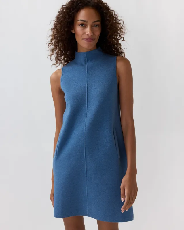 Rebel Dress in Heather Denim Cotton/Silk made by Mashburn