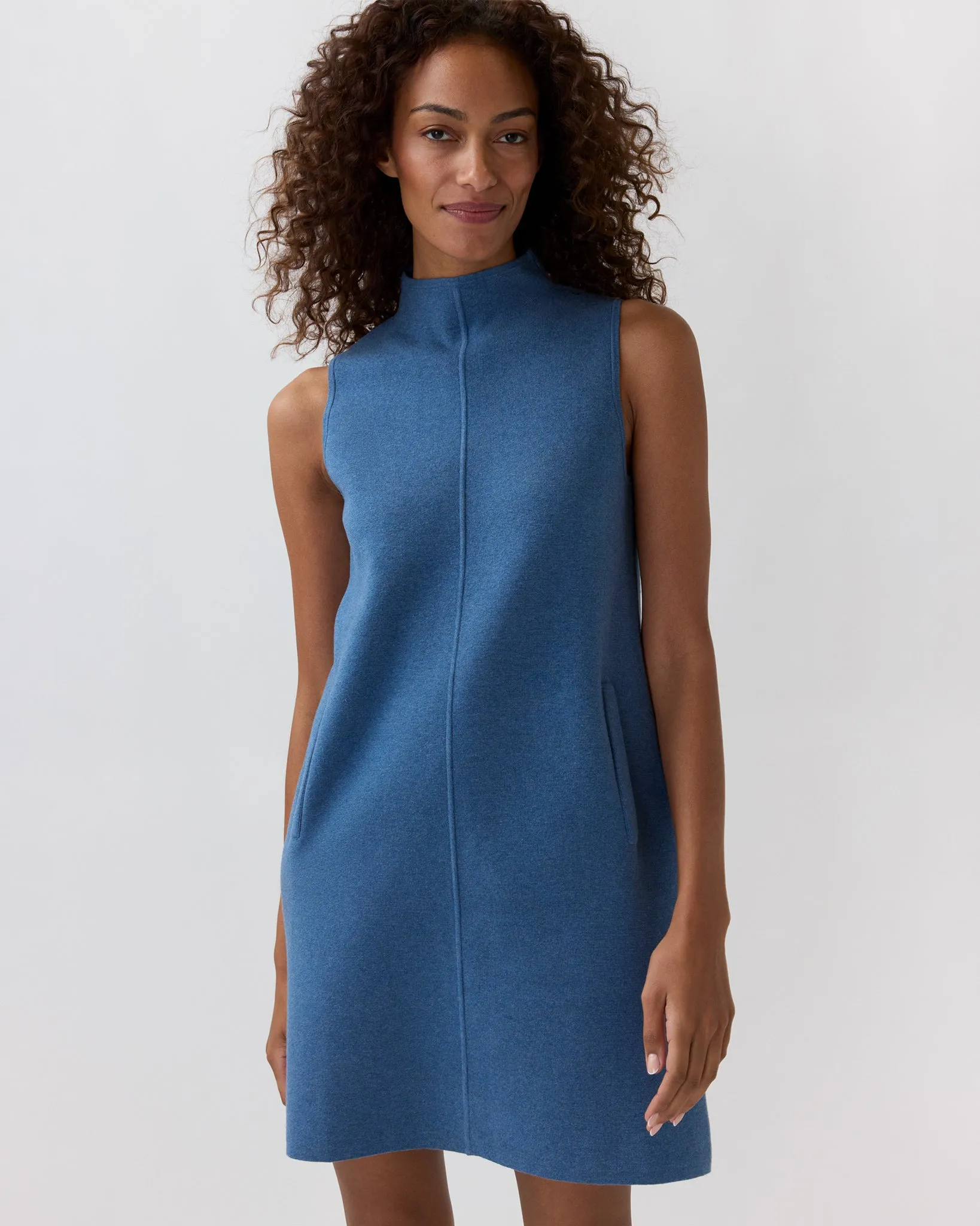 Rebel Dress in Heather Denim Cotton/Silk sold by Mashburn