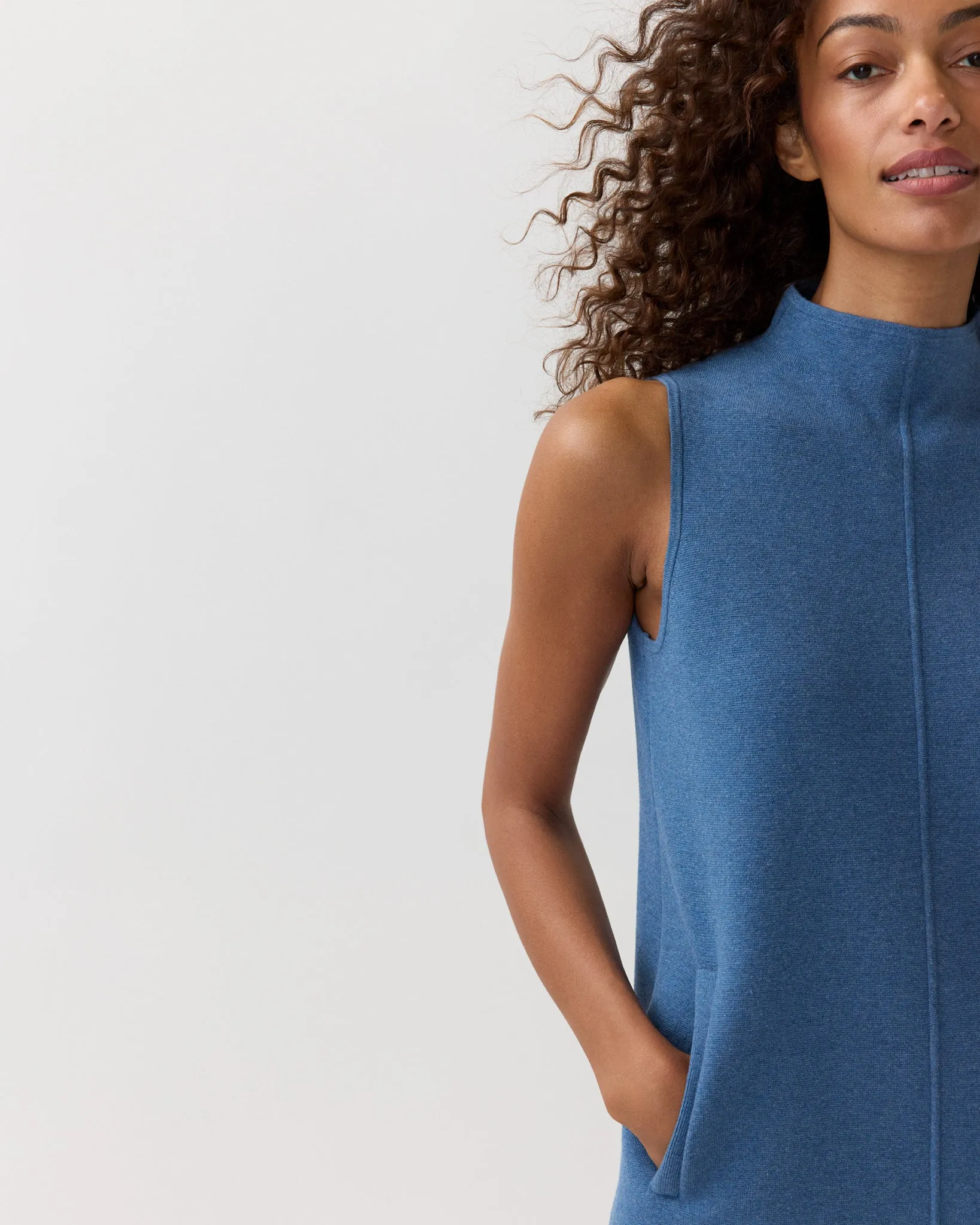 Rebel Dress in Heather Denim Cotton/Silk sold by Mashburn product image thumbnail 5
