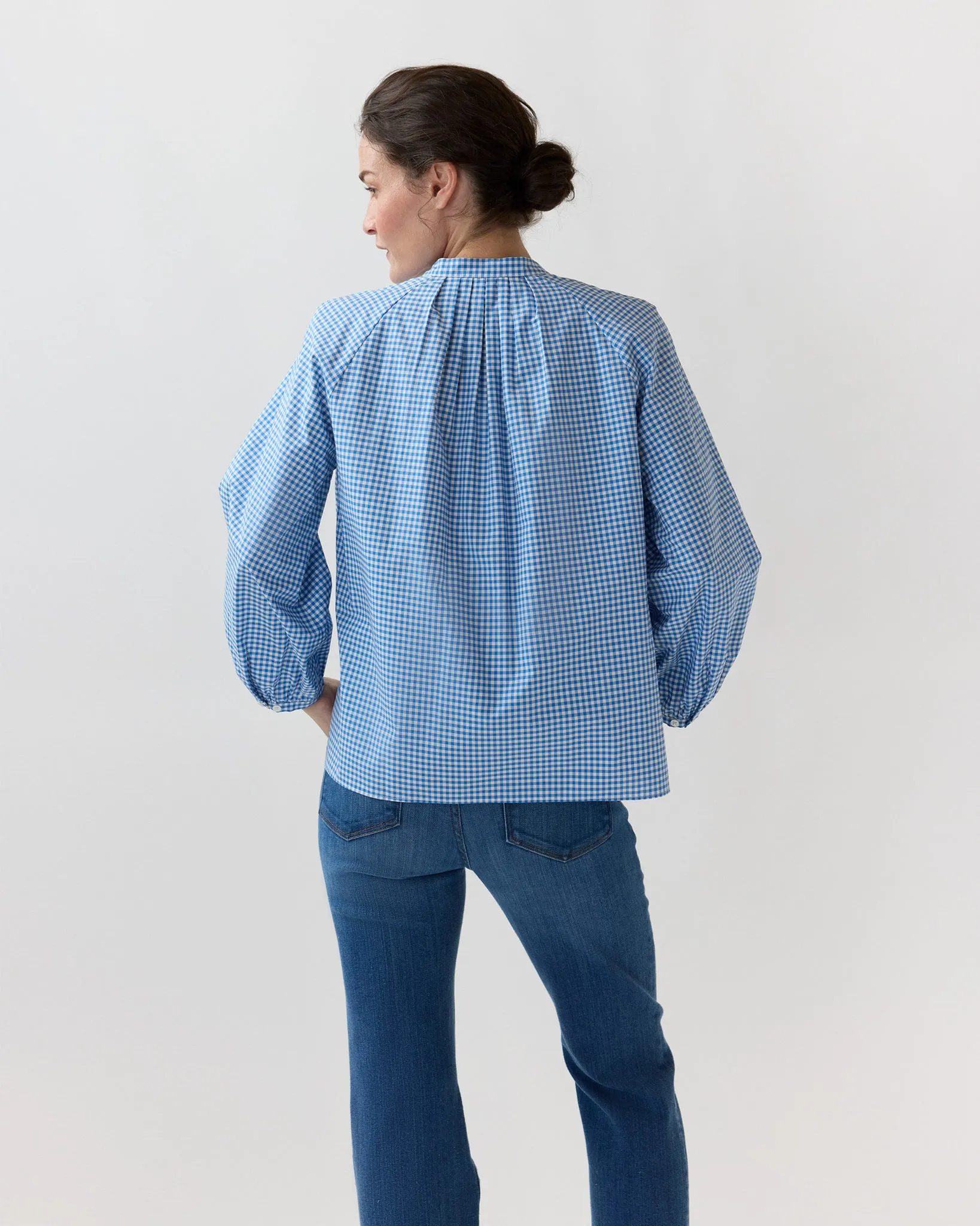 Sienna Top in Dutch Blue/White Gingham sold by Mashburn product image thumbnail 4