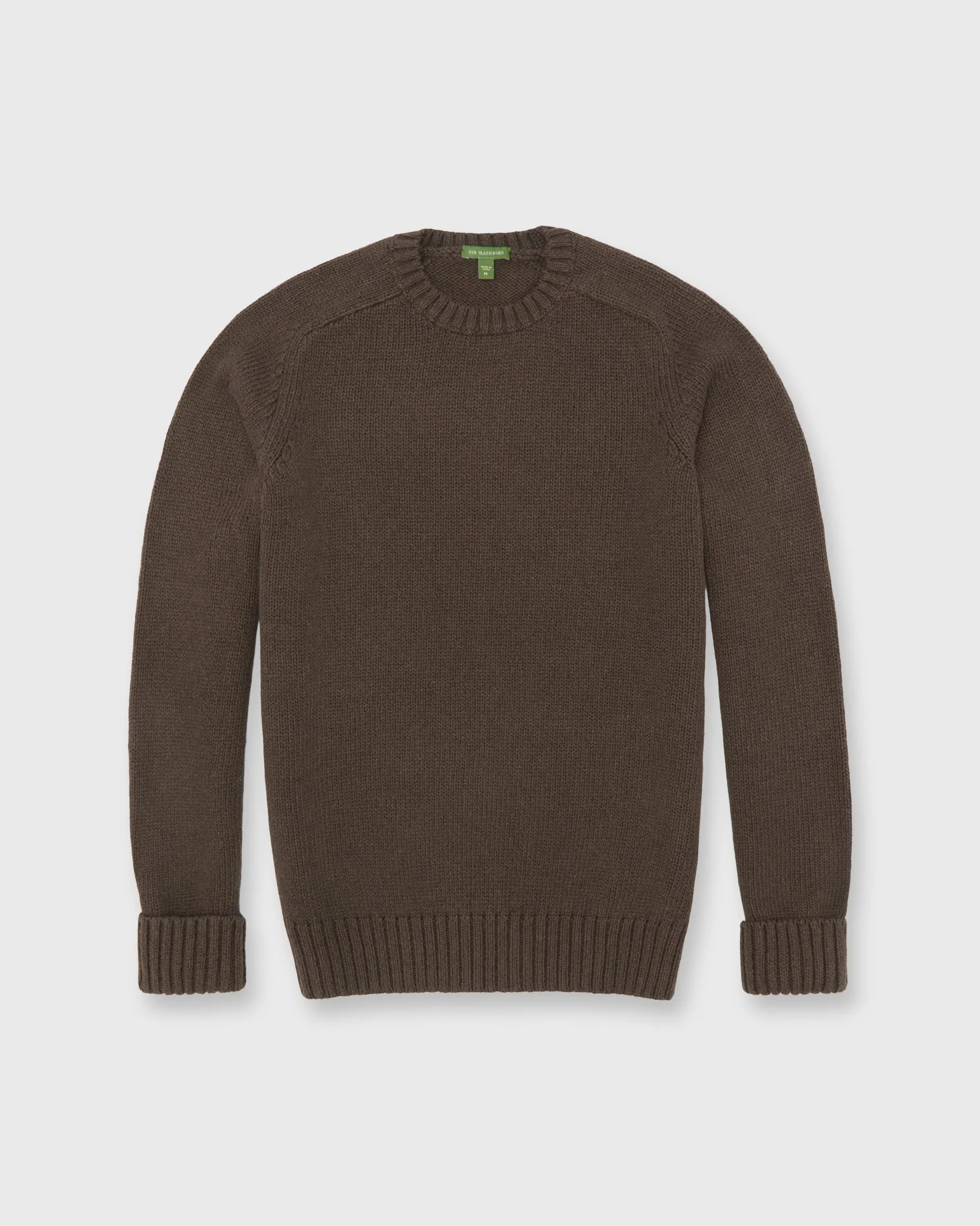 Mid-Gauge Crewneck Sweater in Brazil Nut Cotton/Cashmere sold by Mashburn