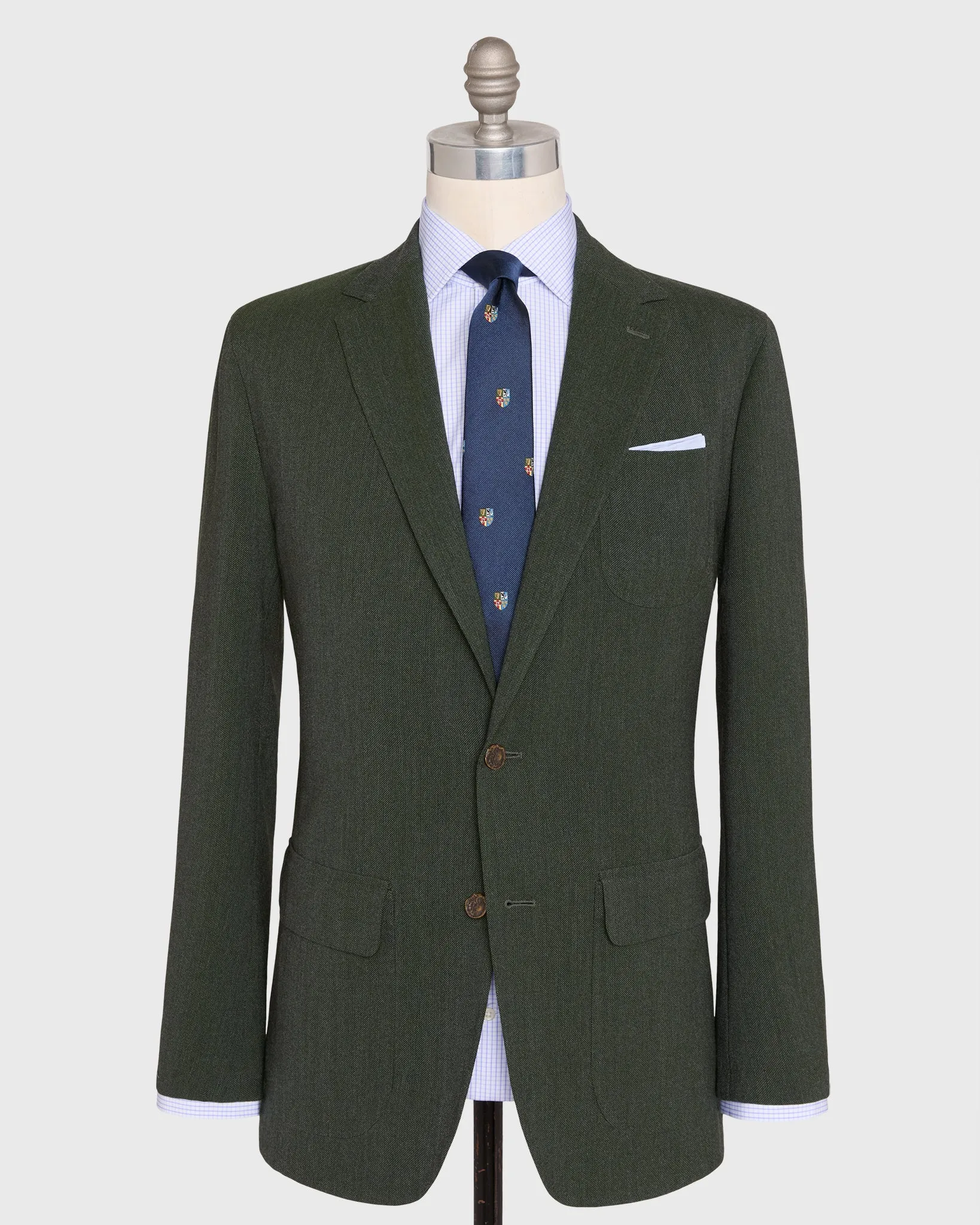 Ghost Blazer in Lovat Quattro Hopsack sold by Mashburn