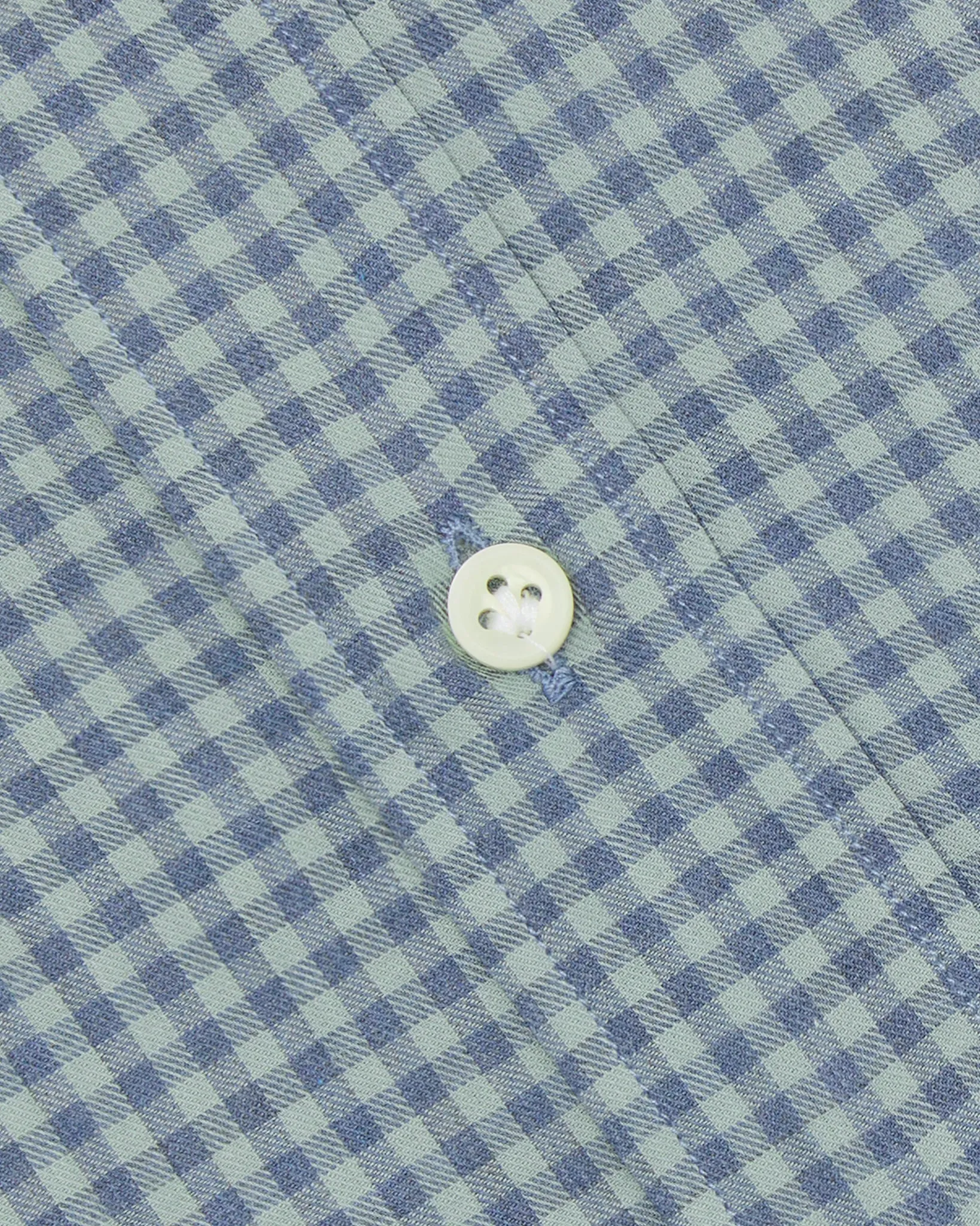 Otto Handmade Sport Shirt in Blue/Sage Gingham Brushed Twill sold by Mashburn product image thumbnail 4