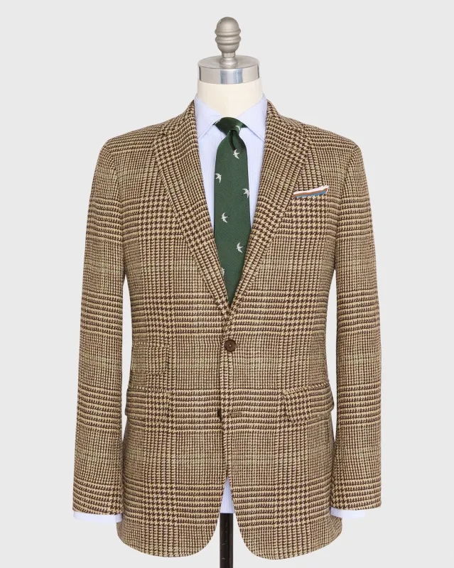 Virgil No. 2 Jacket in Chocolate/Tan/Sage Glen Plaid Hopsack made by Sid Mashburn