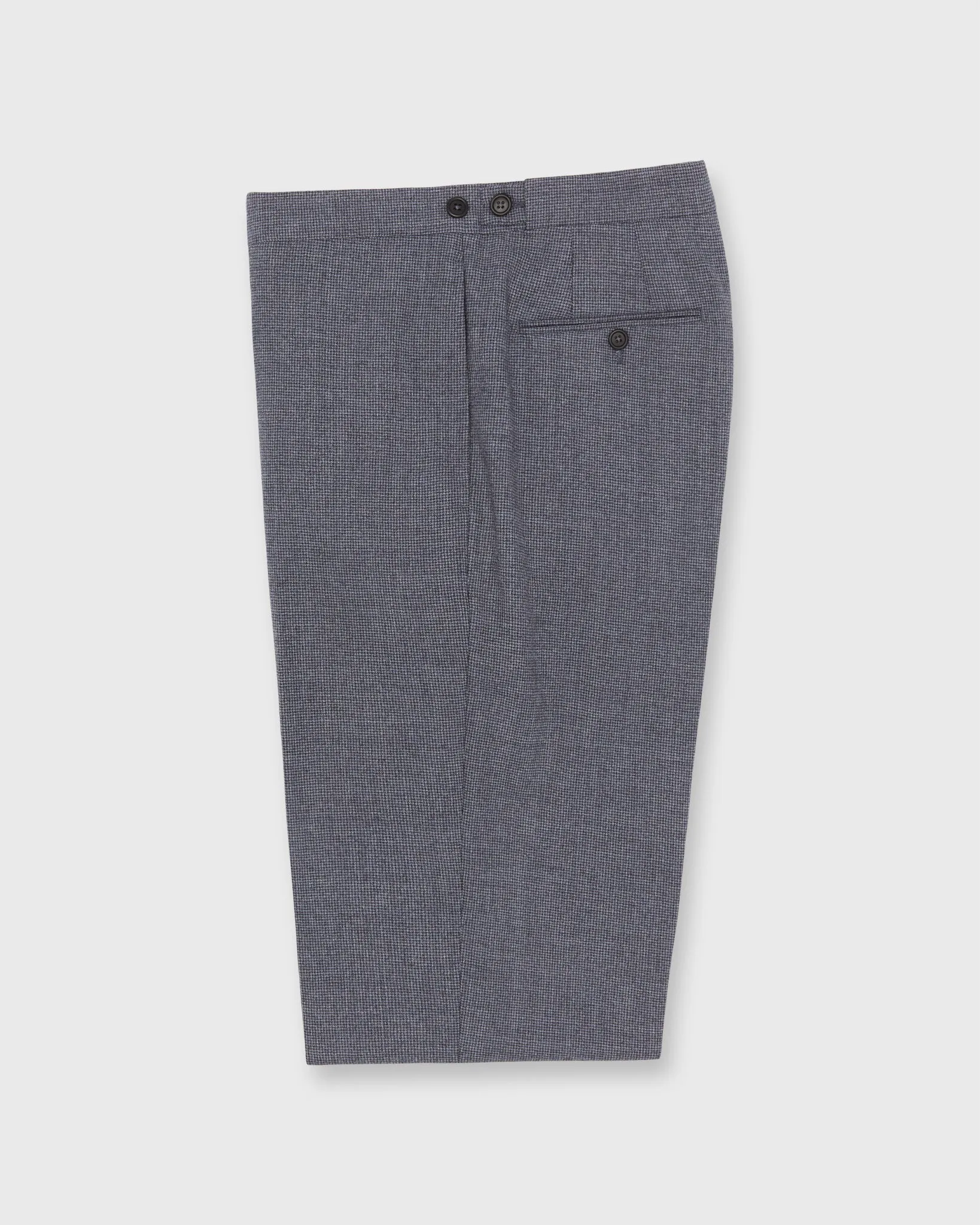 Side-Tab Dress Trouser in Blue/Navy Houndstooth Brushed Hopsack sold by Mashburn product image thumbnail 2