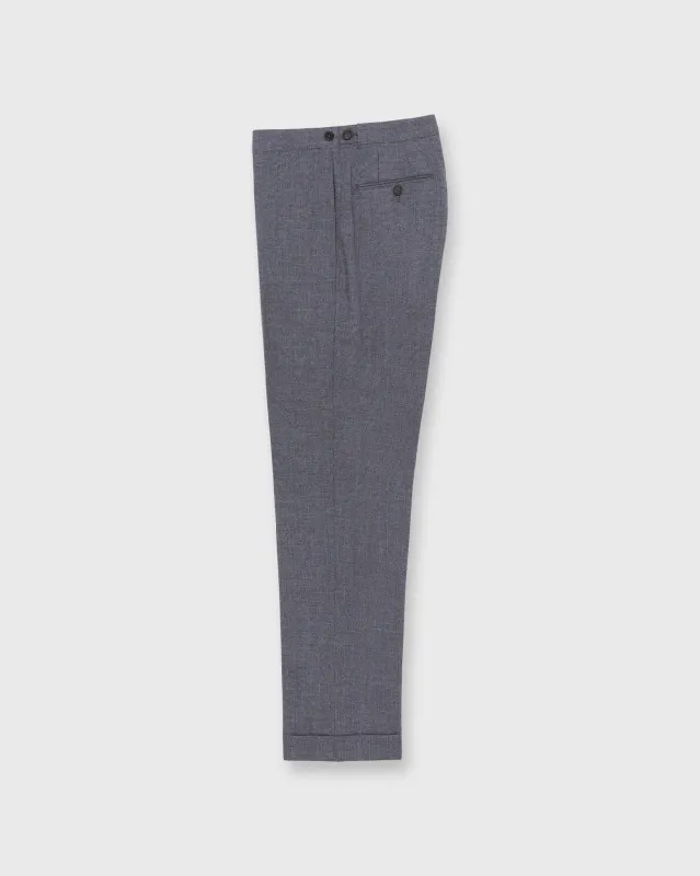 Side-Tab Dress Trouser in Blue/Navy Houndstooth Brushed Hopsack made by Sid Mashburn