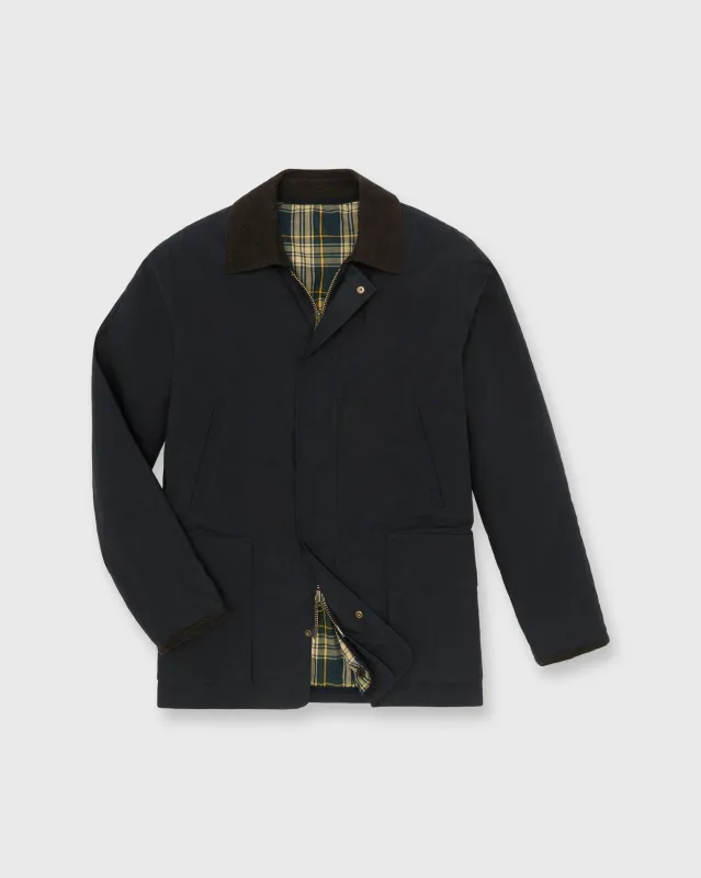 Cashpad Field Jacket in Navy Dry Waxed Poplin made by Sid Mashburn