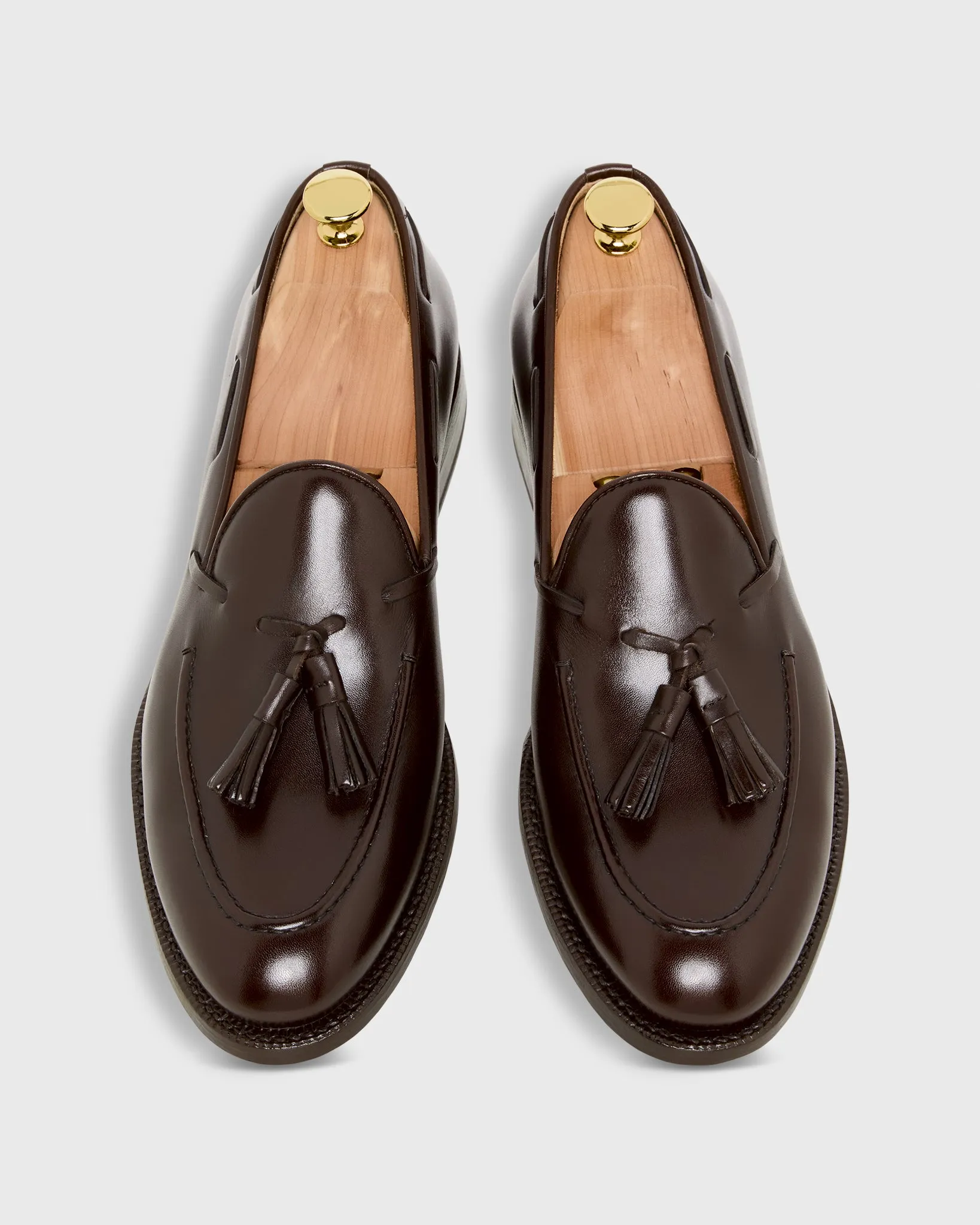 Italian Tassel Loafer in Dark Brown Calfskin sold by Mashburn