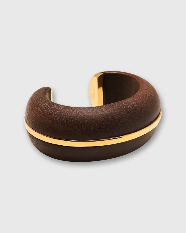 Halo Cuff in Acacia Wood made by Lizzie Fortunato