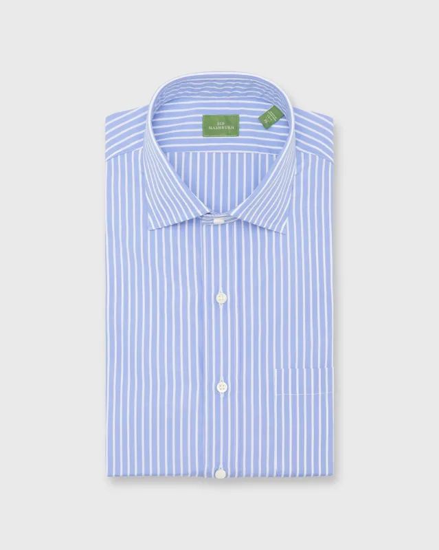 Spread Collar Dress Shirt in Dutch/White Stripe Poplin made by Sid Mashburn
