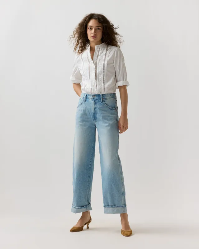 The Delinquent Ankle Cuff Jean in Out Of This World made by MOTHER