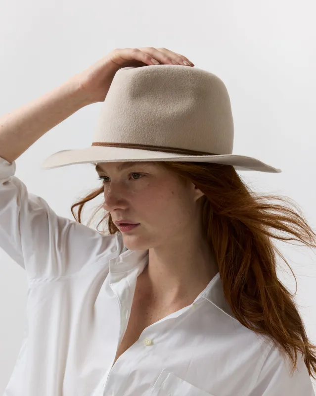 Luxe Amelia Hat in Bone/Chocolate made by Hat Attack