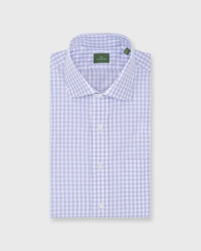 Spread Collar Dress Shirt in Lavender Gingham Poplin made by Sid Mashburn