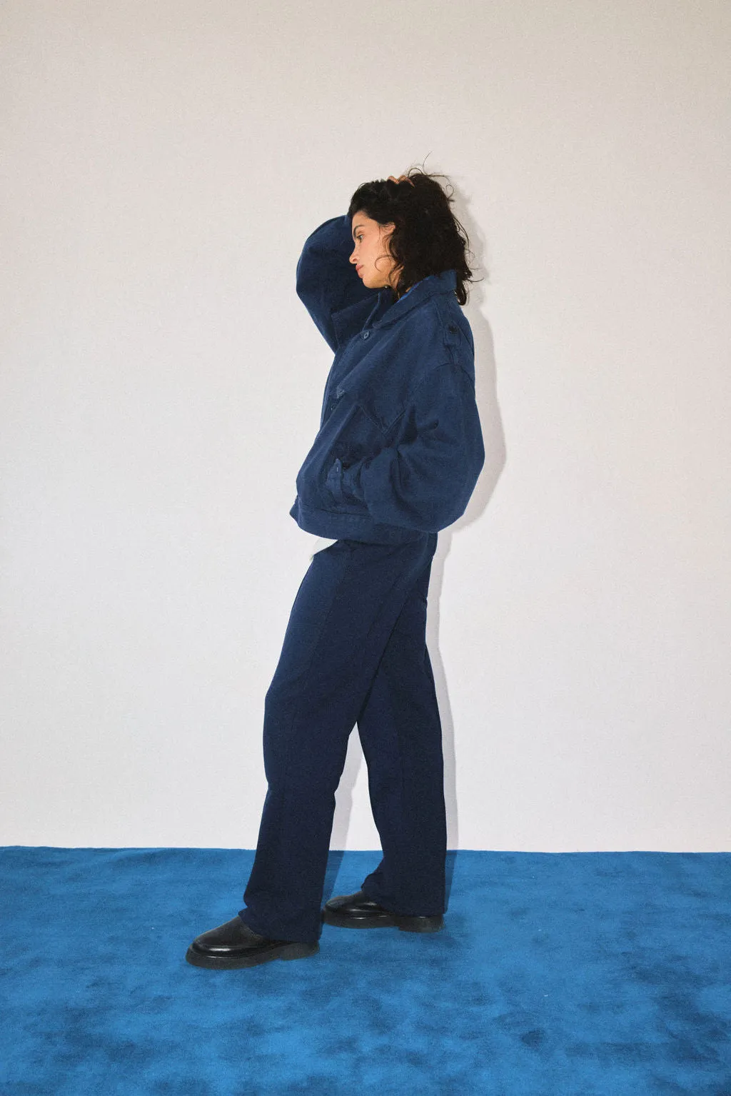 TRENCH BOMBER IN INDIGO sold by James Street Co.