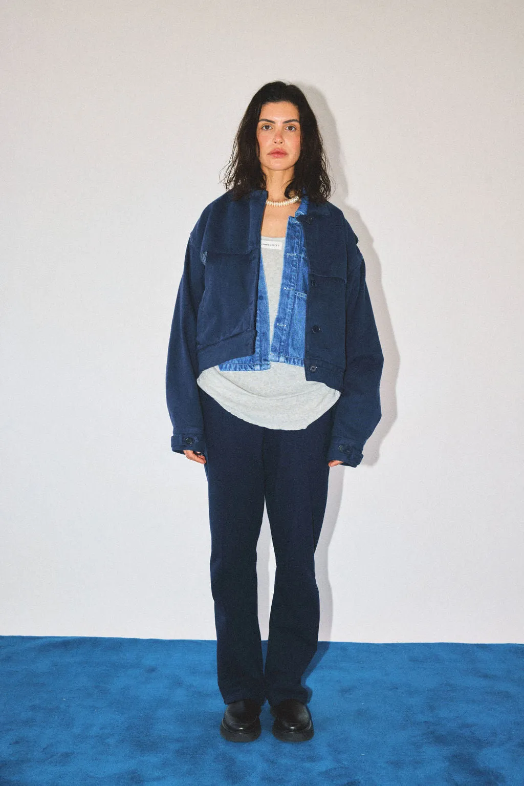 TRENCH BOMBER IN INDIGO sold by James Street Co. product image thumbnail 2