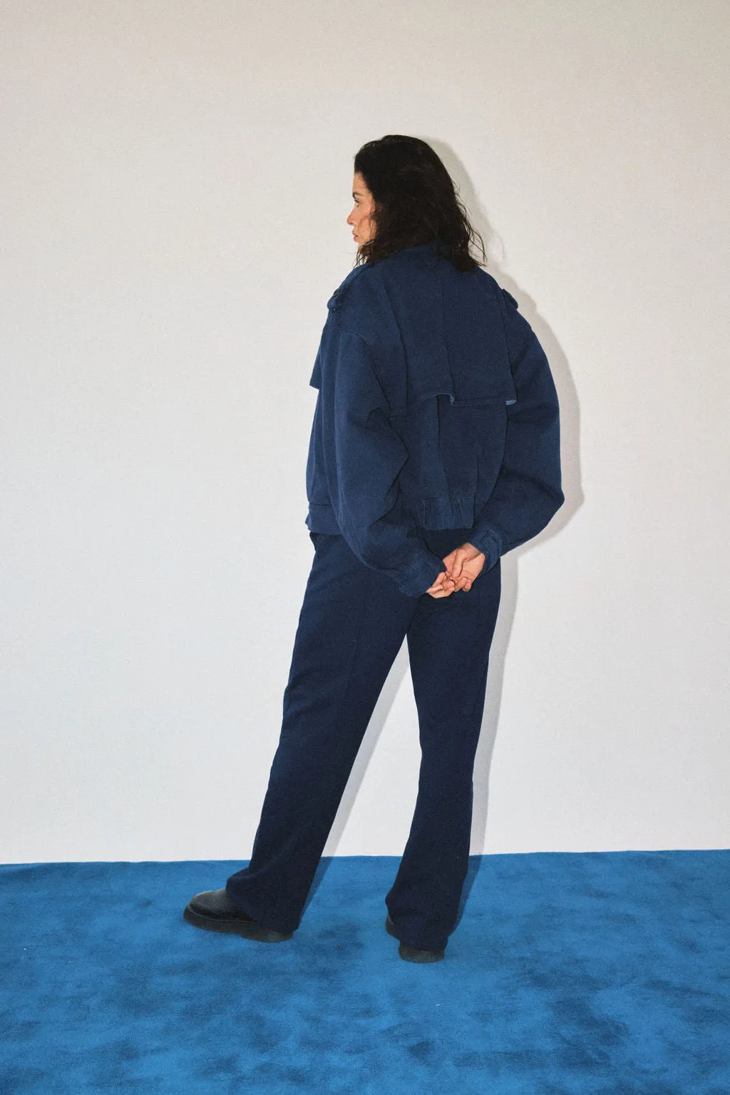 TRENCH BOMBER IN INDIGO sold by James Street Co. product image thumbnail 3