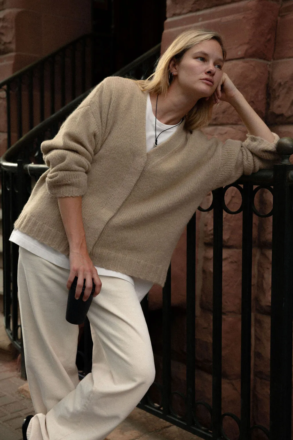 JS OVERSIZED CARDIGAN IN HUNTER GREEN sold by James Street Co. product image thumbnail 3