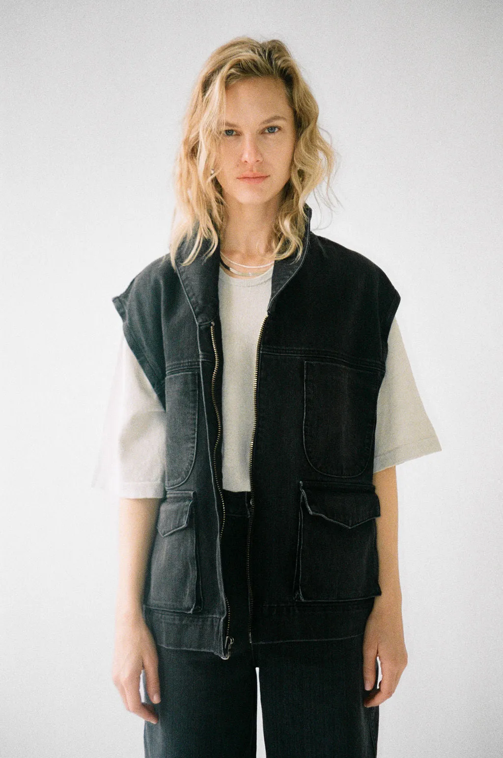 CARGO DENIM JACKET - WASHED BLACK sold by James Street Co. product image thumbnail 2