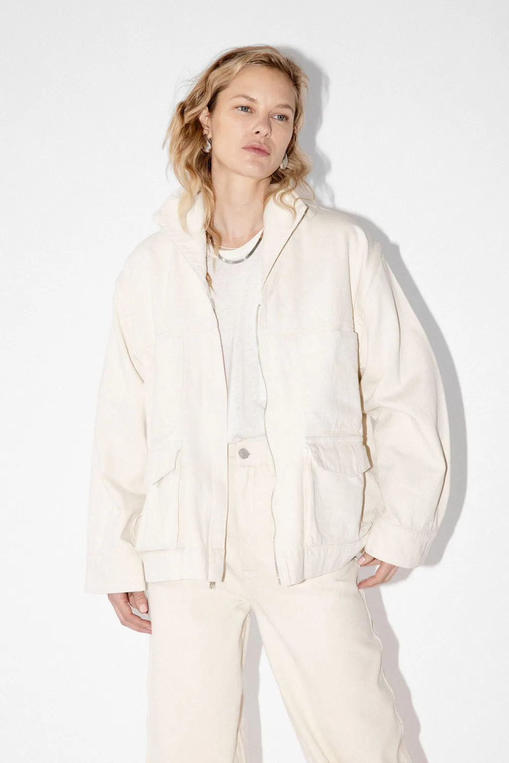 CARGO DENIM JACKET - NATURAL sold by James Street Co. product image thumbnail 2