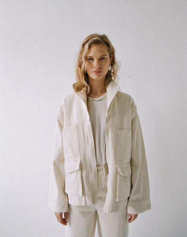 CARGO DENIM JACKET - NATURAL sold by James Street Co.