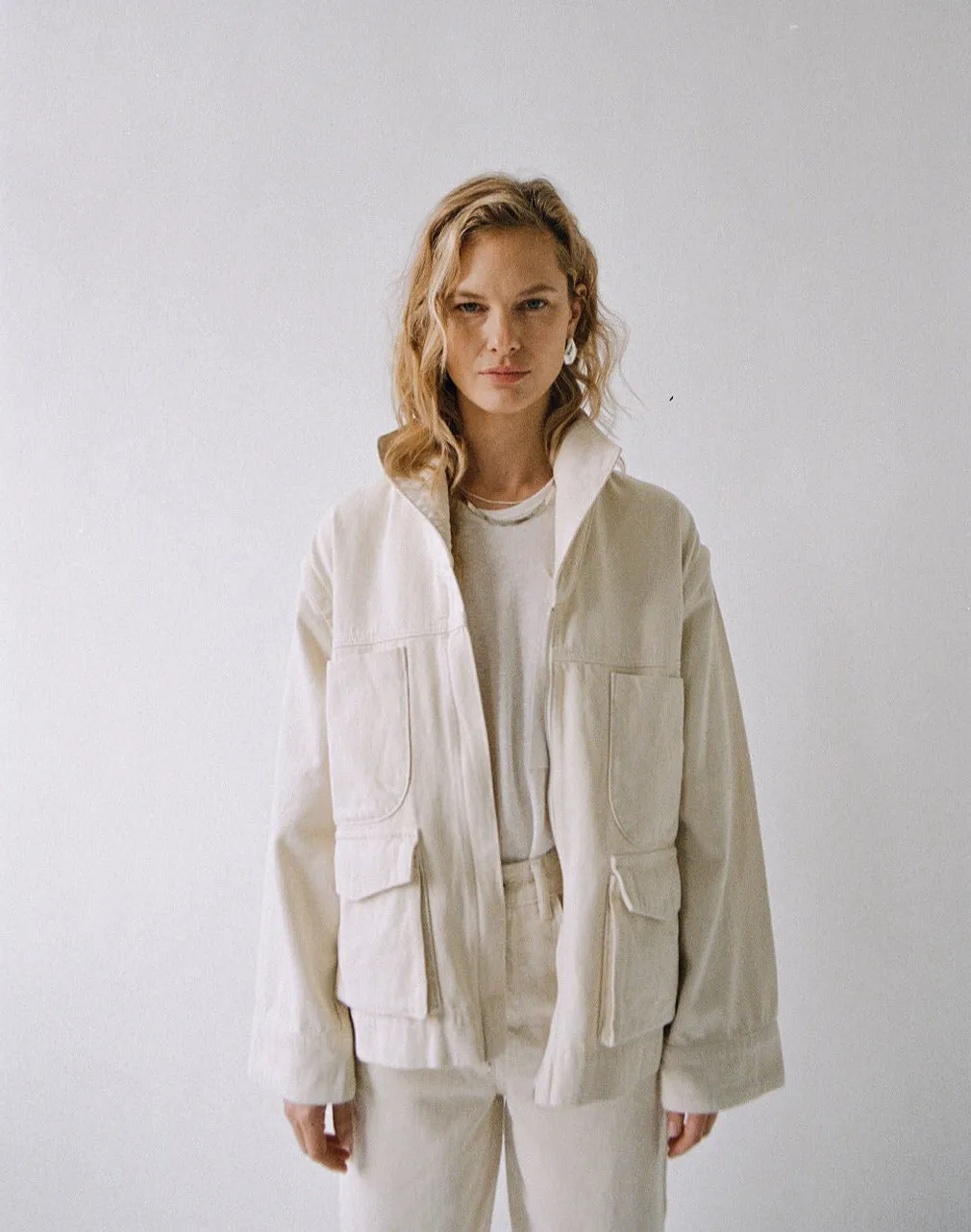 CARGO DENIM JACKET - NATURAL sold by James Street Co.