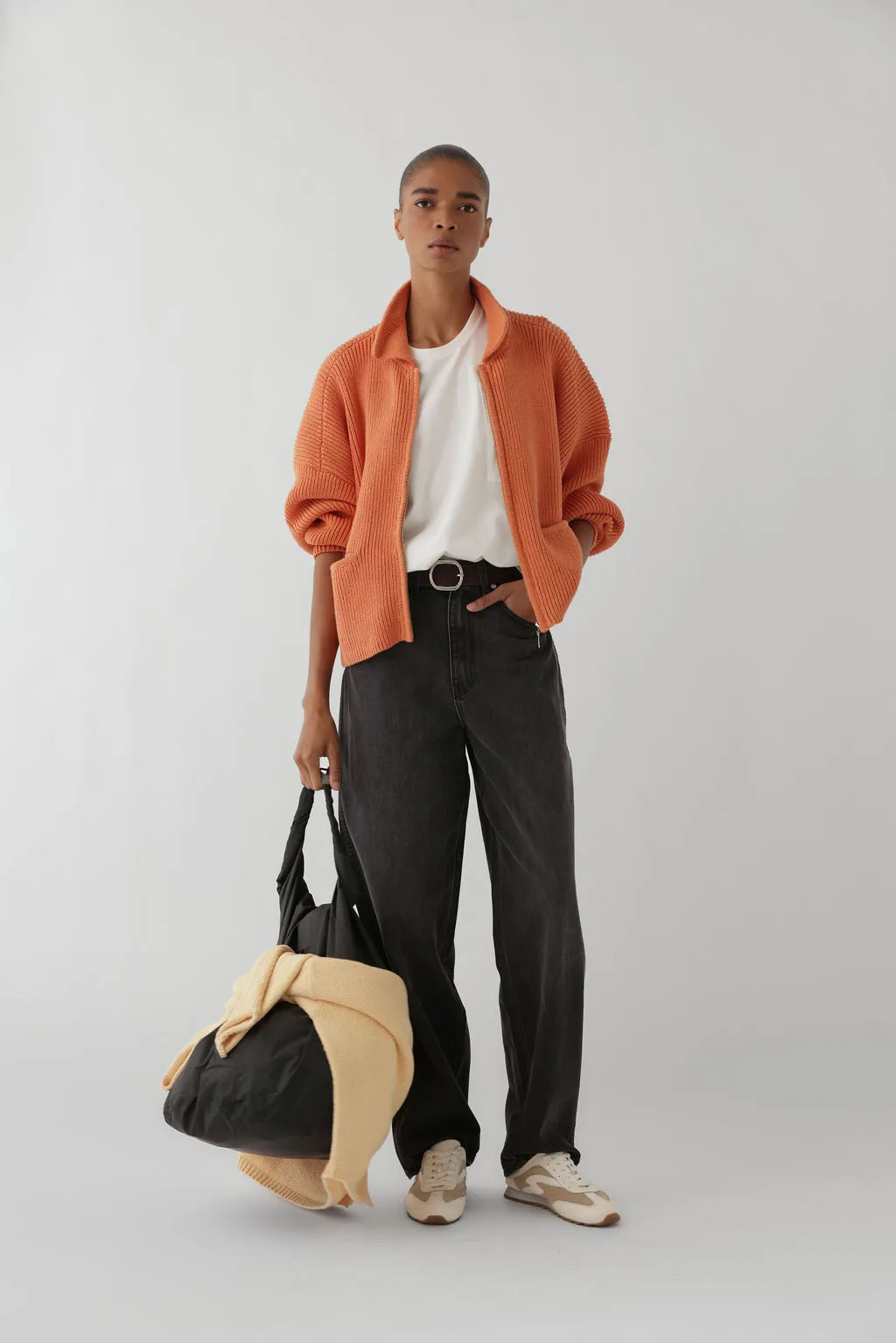 REID ZIP CARDIGAN IN COTTON sold by James Street Co. product image thumbnail 2