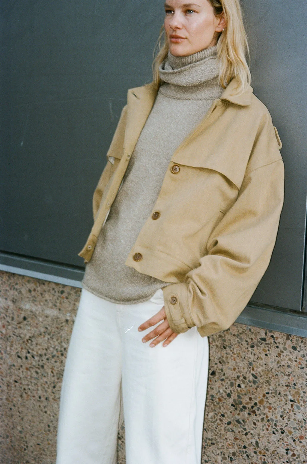VAULT: SAM DOUBLE TURTLENECK IN SPECKELD OATMEAL sold by James Street Co. product image thumbnail 2