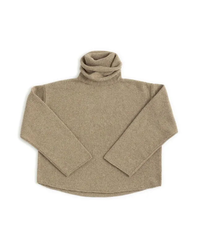 VAULT: SAM DOUBLE TURTLENECK IN SPECKELD OATMEAL made by James Street Co.
