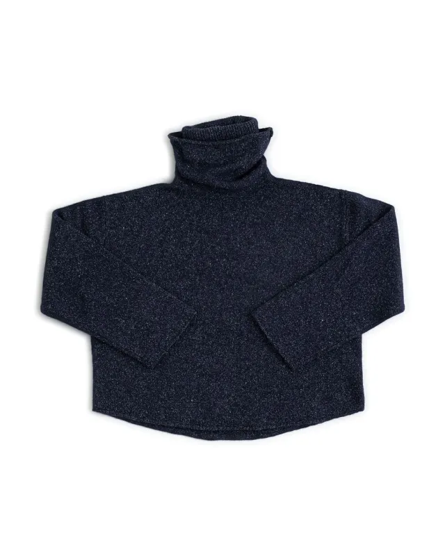 VAULT: SAM DOUBLE TURTLENECK IN SPECKELD NAVY made by James Street Co.