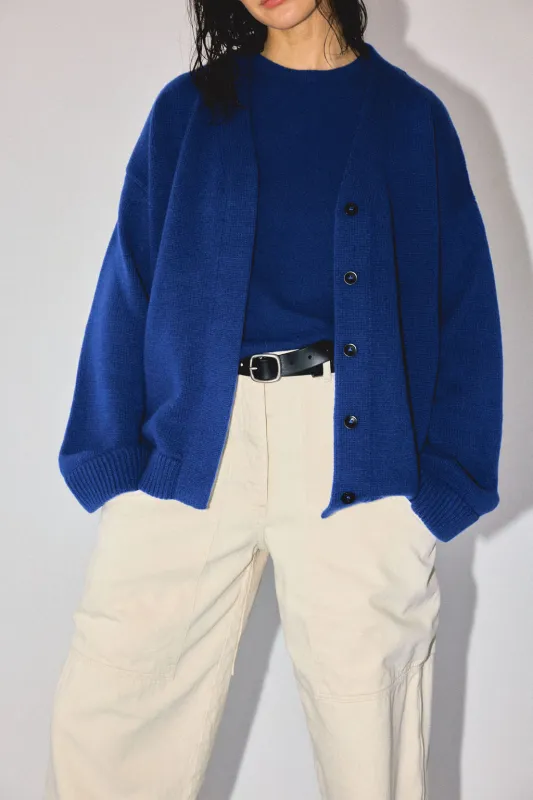 OVERSIZED WOOL CARDIGAN IN COBALT made by James Street Co.