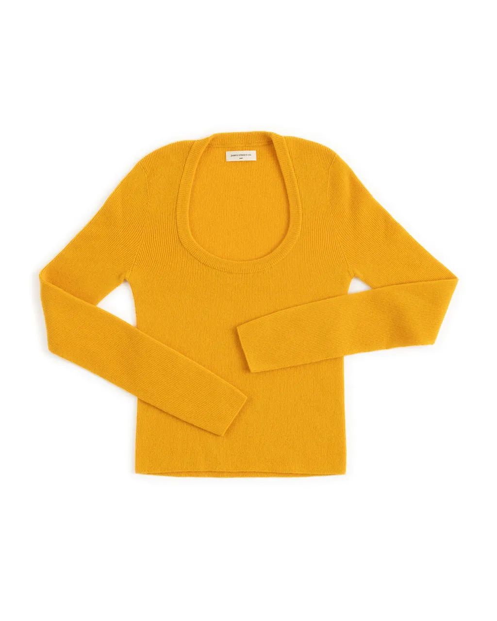 ENNIS CASHMERE TOP IN AMBER YELLOW sold by James Street Co. product image thumbnail 2