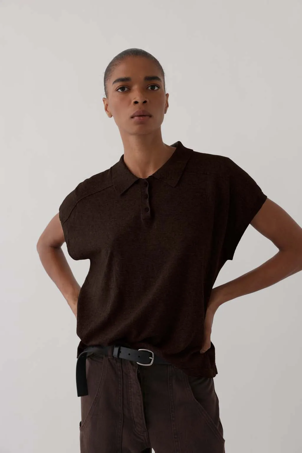 JS POLO IN COCOA sold by James Street Co. product image thumbnail 2