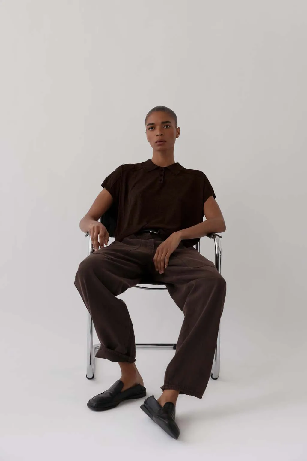 JS POLO IN COCOA sold by James Street Co.