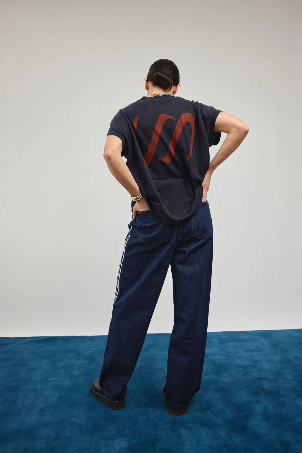 JS SUBMARK TEE IN NAVY + BROWN sold by James Street Co.