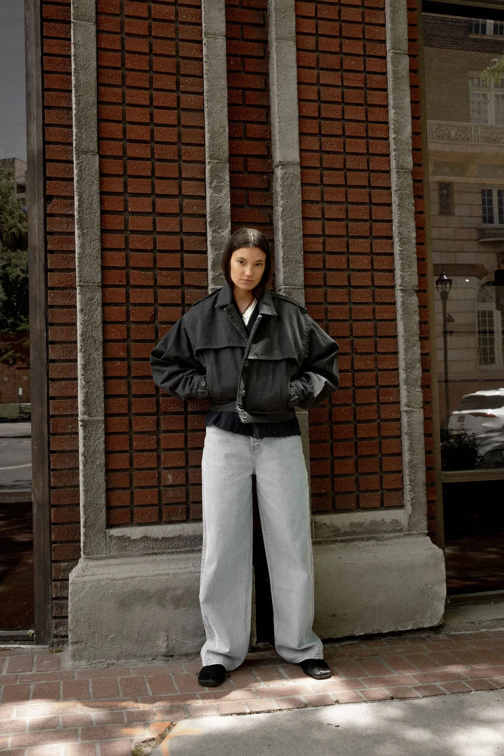 TRENCH BOMBER IN CHARCOAL sold by James Street Co. product image thumbnail 4