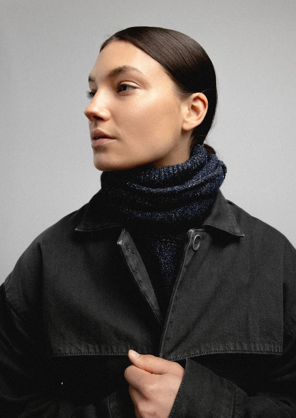 SAM DOUBLE TURTLENECK IN SPECKLED NAVY sold by James Street Co. product image thumbnail 3