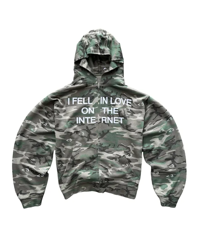 "FELL IN LOVE" ZIP UP HOODIE sold by Artificial Fever