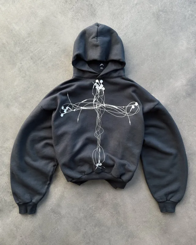 "EARPHONES" DOLPHIN BLUE HOODIE sold by Artificial Fever