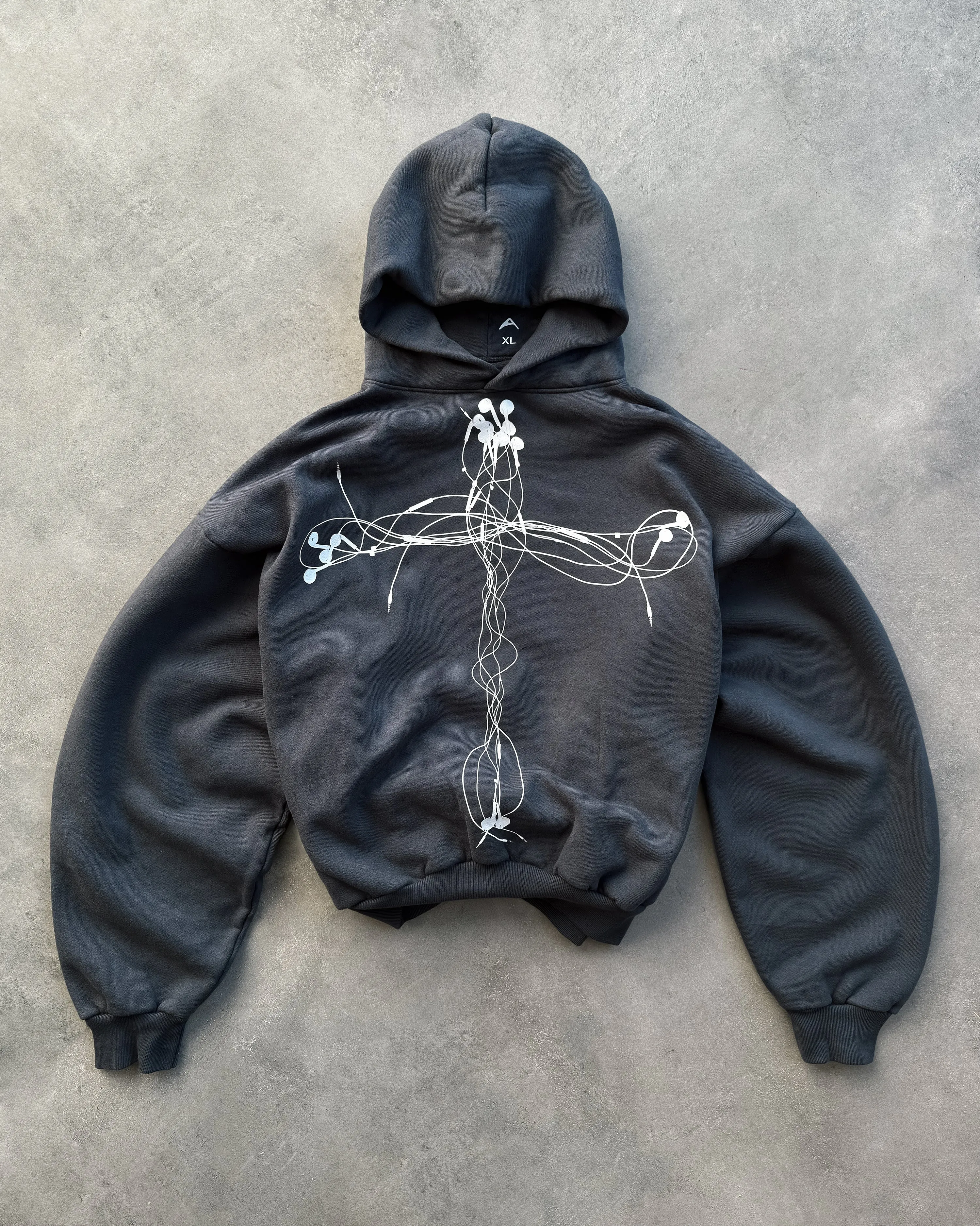 "EARPHONES" DOLPHIN BLUE HOODIE sold by Artificial Fever