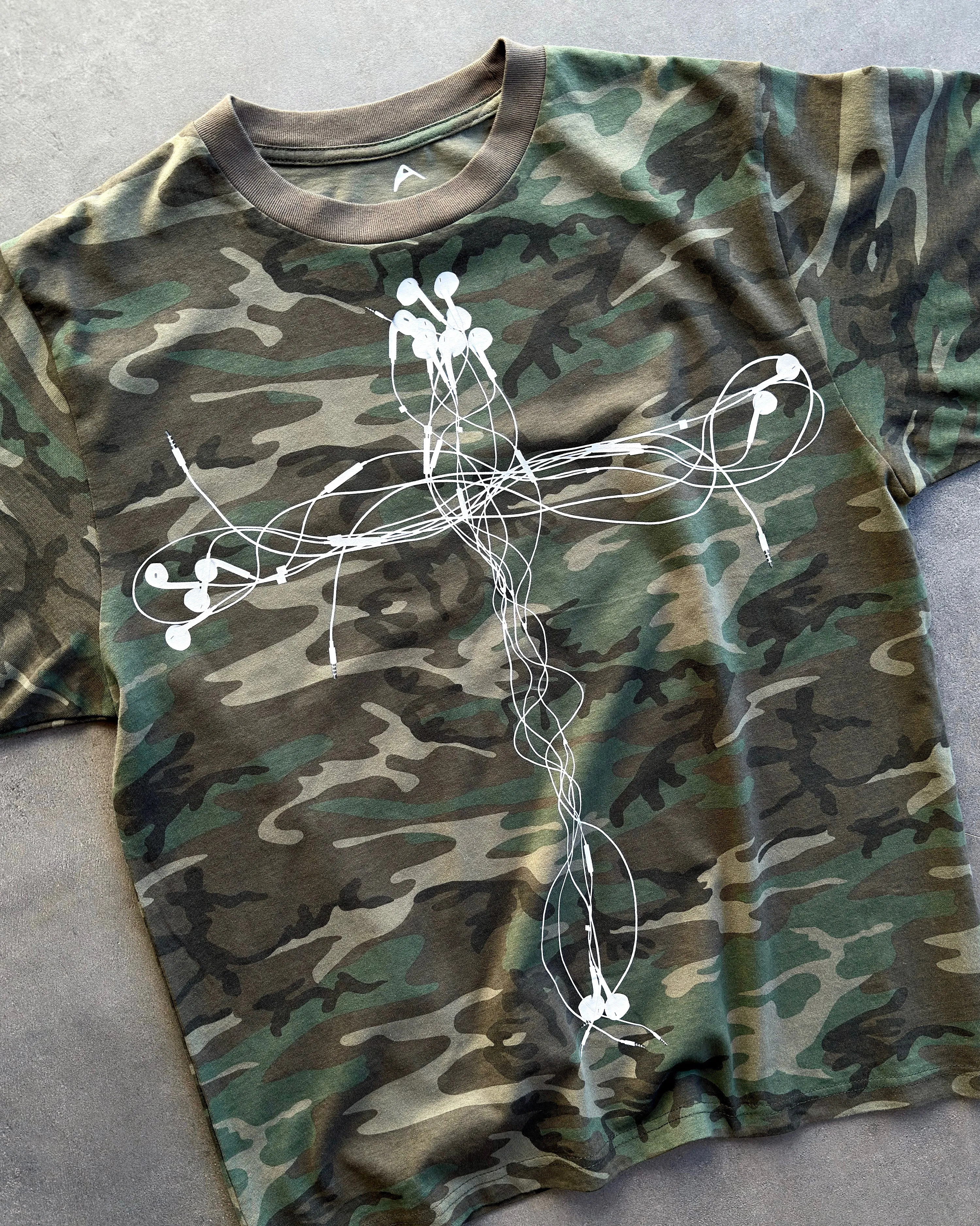 "EARPHONES" CAMO T-SHIRT sold by Artificial Fever product image thumbnail 3