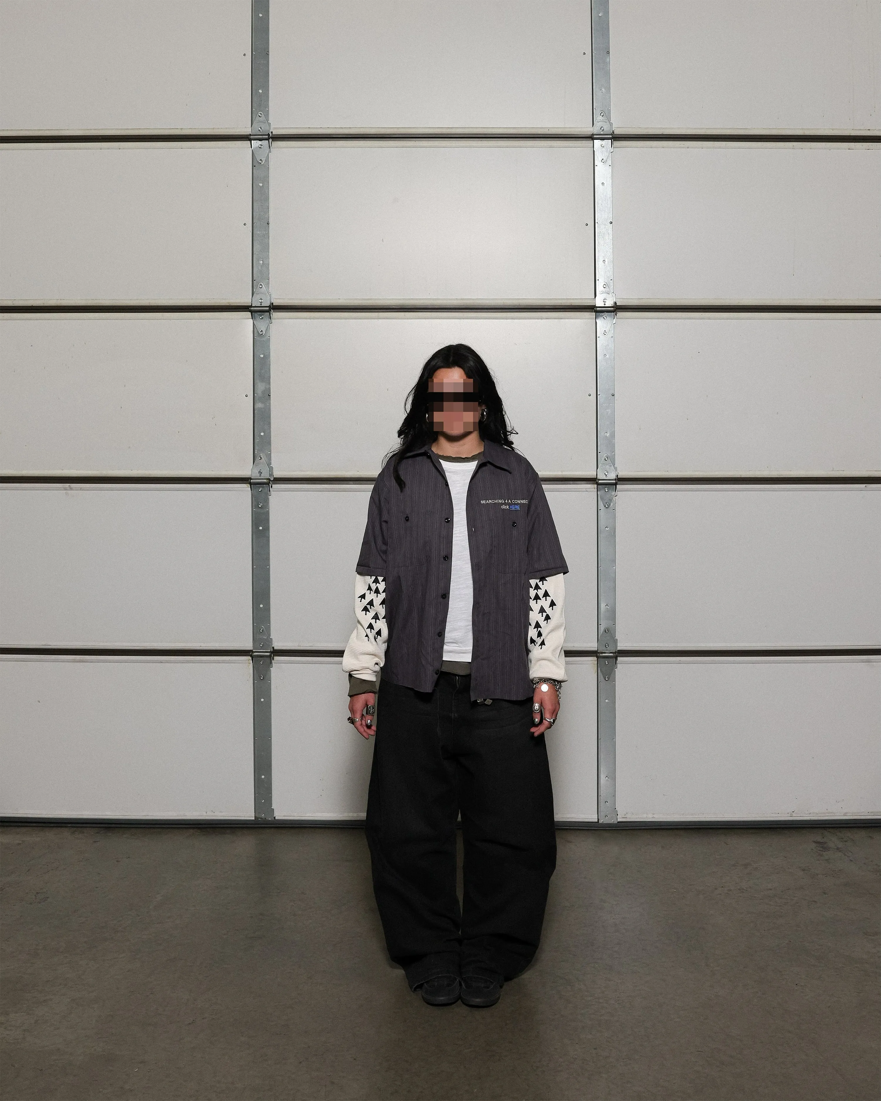 "CLICK HERE" MIDNIGHT WORK SHIRT sold by Artificial Fever product image thumbnail 3