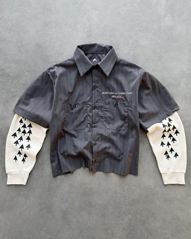 "CLICK HERE" MIDNIGHT/PINK WORK SHIRT sold by Artificial Fever