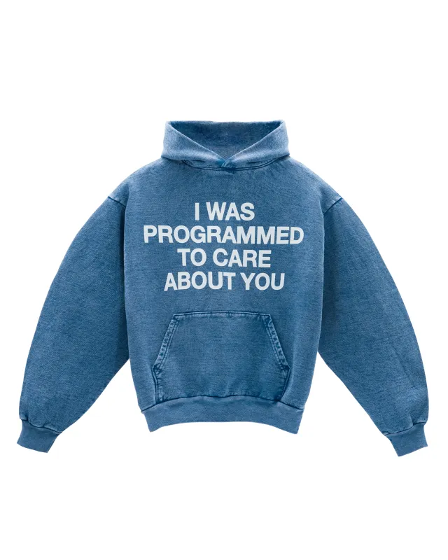 "PROGRAMMED TO CARE" HOODIE (FULL STORAGE SALE) sold by Artificial Fever