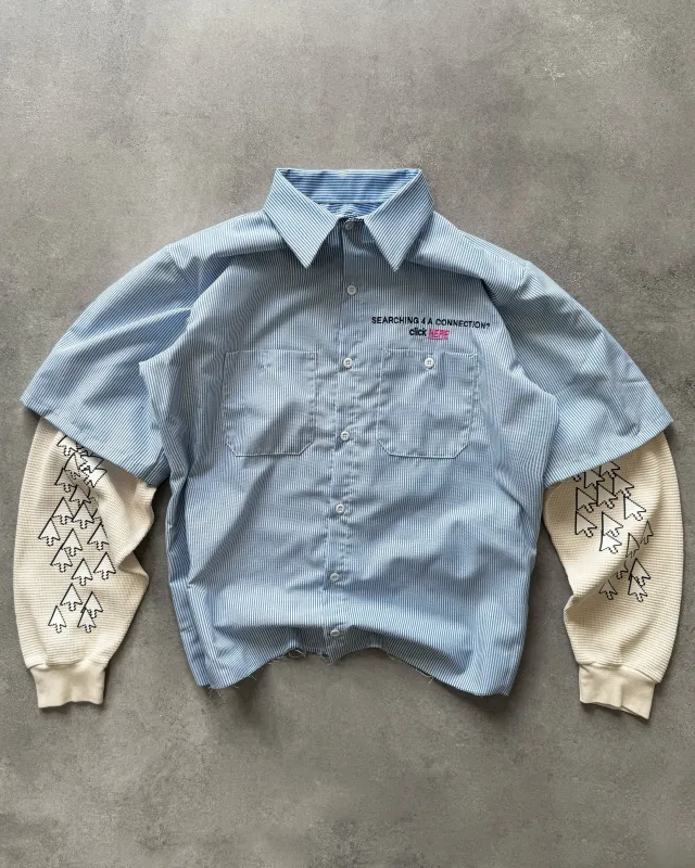 "CLICK HERE" BLUE WORK SHIRT made by Artificial Fever