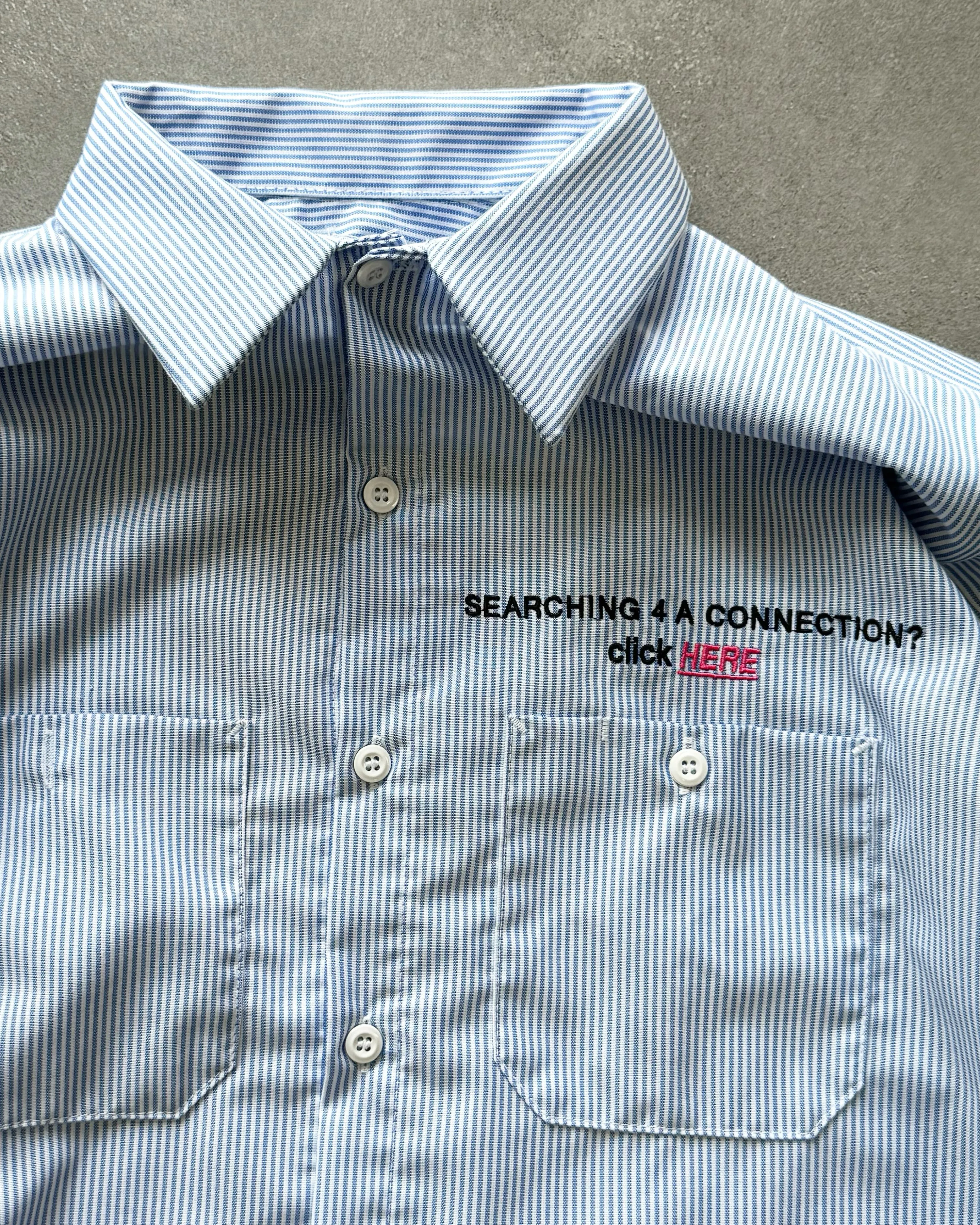 "CLICK HERE" BLUE WORK SHIRT sold by Artificial Fever product image thumbnail 2