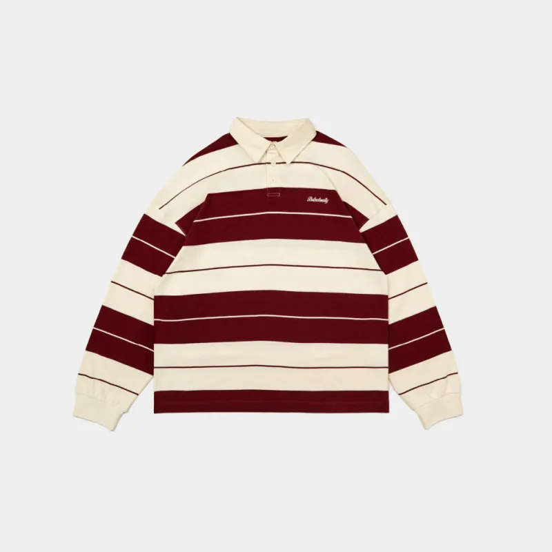 ButNotReally™ Stripes Interlock Long Sleeves Polo Tee made by atmos Kuala Lampur