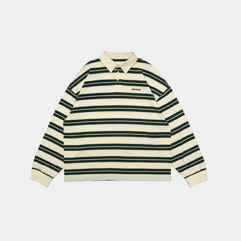 ButNotReally™ Stripes Interlock Long Sleeves Polo Tee made by atmos Kuala Lampur