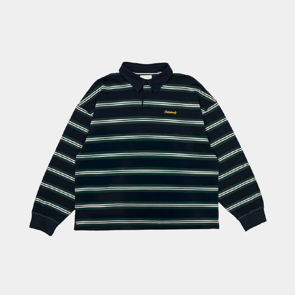 ButNotReally™ Stripes Interlock Long Sleeves Polo Tee sold by atmos Kuala Lampur